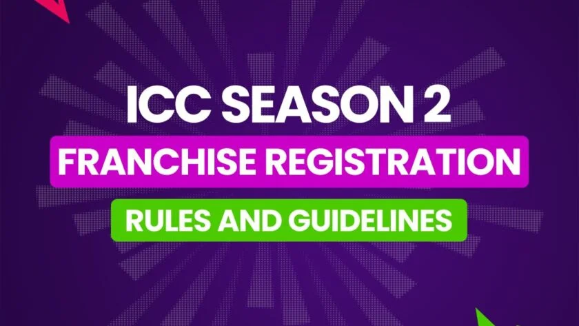 ICC Season Franchise Registration Banner for Guiding People to Join Us